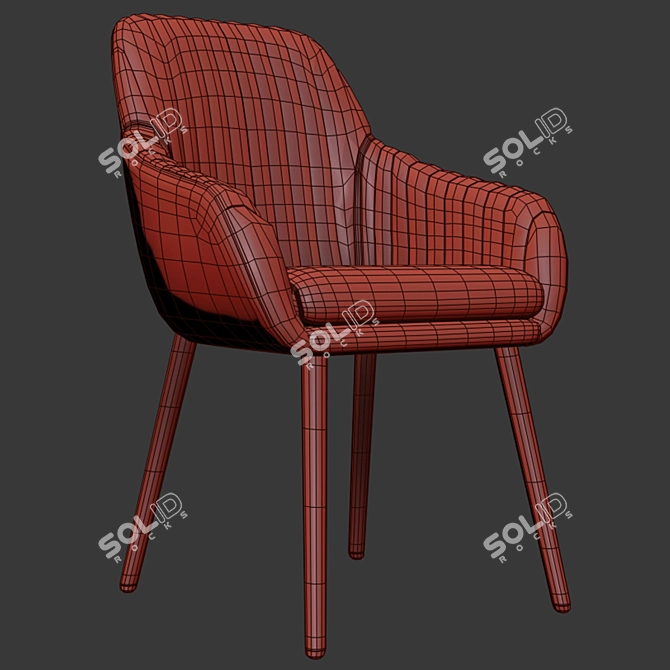 Elegant Rochelle Lounge Chair 3D model image 2