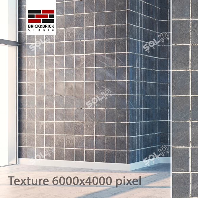 Seamless Detail Textured Tile: Displacement & Normal Maps, Vray Material 3D model image 1