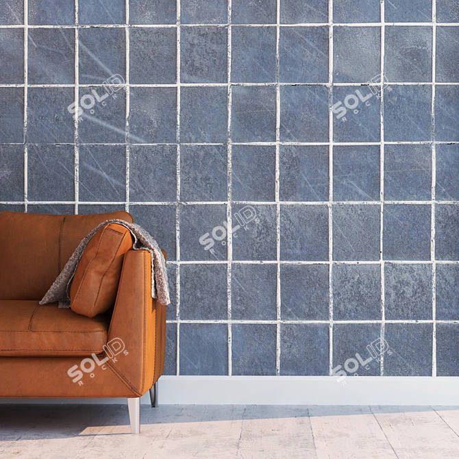 Seamless Detail Textured Tile: Displacement & Normal Maps, Vray Material 3D model image 2