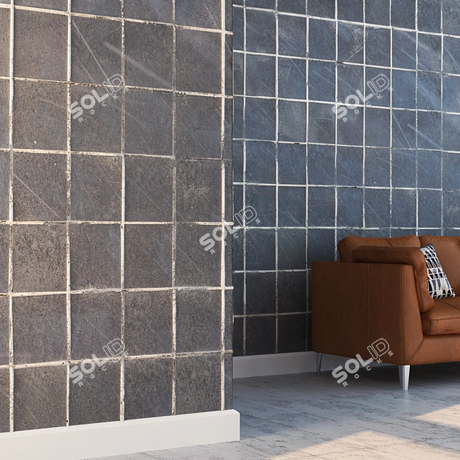 Seamless Detail Textured Tile: Displacement & Normal Maps, Vray Material 3D model image 3