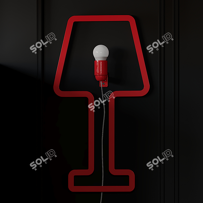 Sleek Colored Space Lamp 3D model image 2