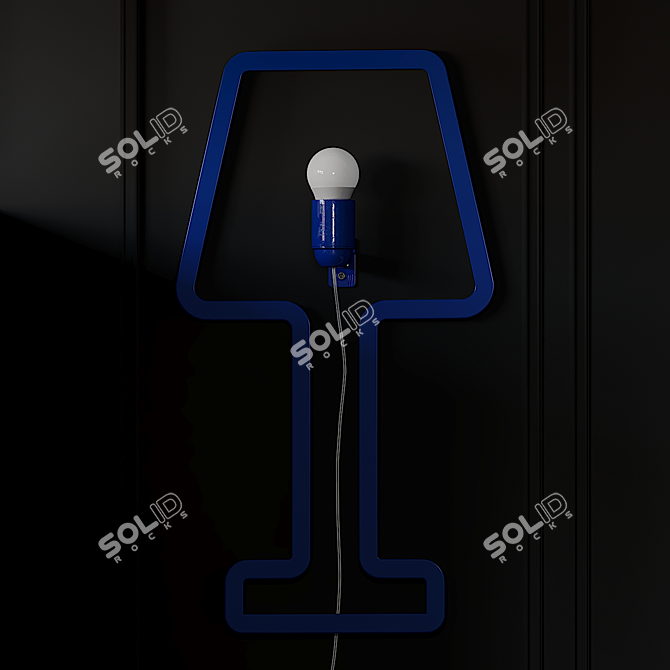 Sleek Colored Space Lamp 3D model image 3