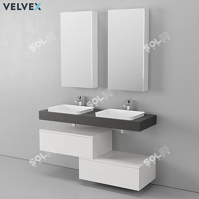 Velvex Unique Unit 140 Bathroom Set 3D model image 1