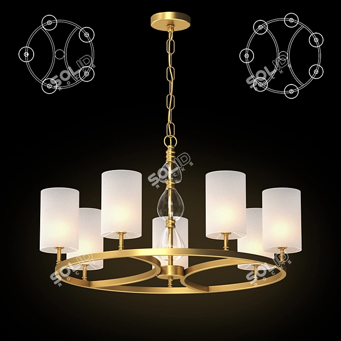 Elegant Giada Chandelier - 5/7 Lights 3D model image 1