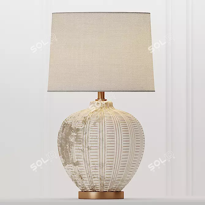 Title: Elegant Textured Ceramic Table Lamp 3D model image 1
