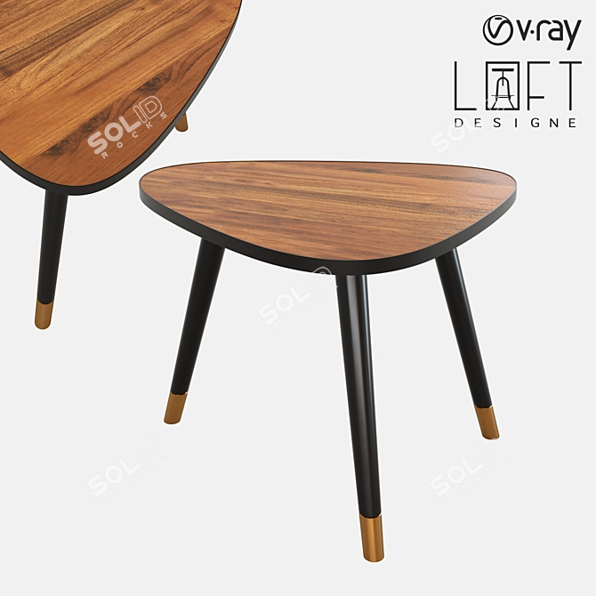 LoftDesigne 6400: Stylish Wooden Coffee Table (60x49x45 cm) 3D model image 1