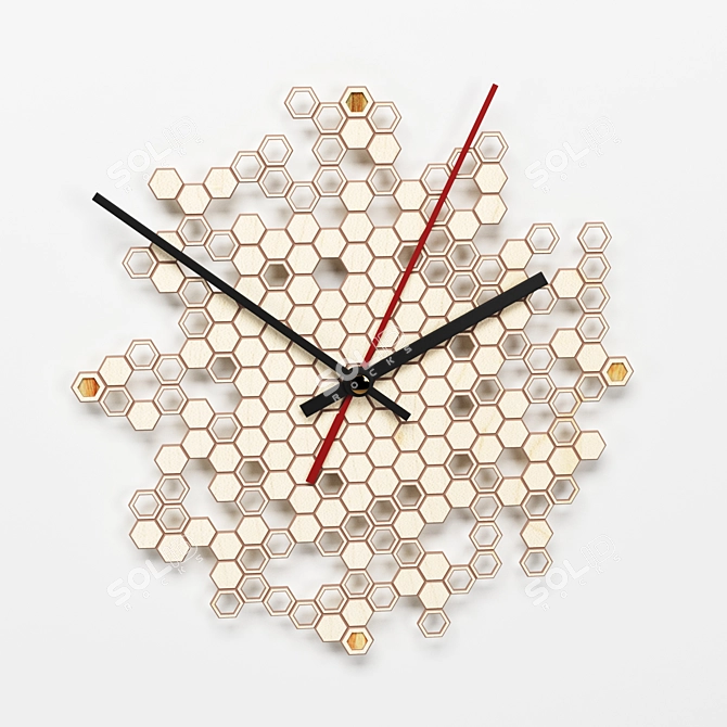 Honeycomb Timepiece: Modern & Sleek 3D model image 1