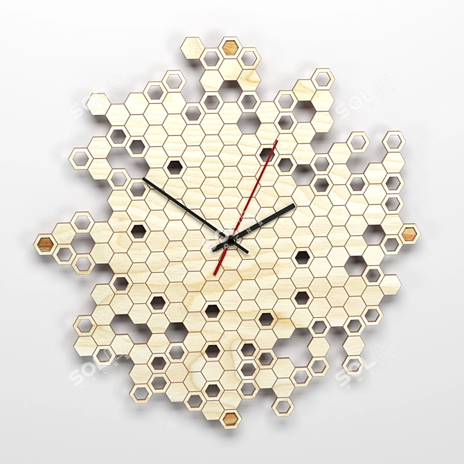 Honeycomb Timepiece: Modern & Sleek 3D model image 3