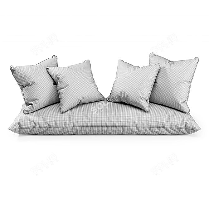 Cozy Corner Seat Pillows Set 3D model image 2