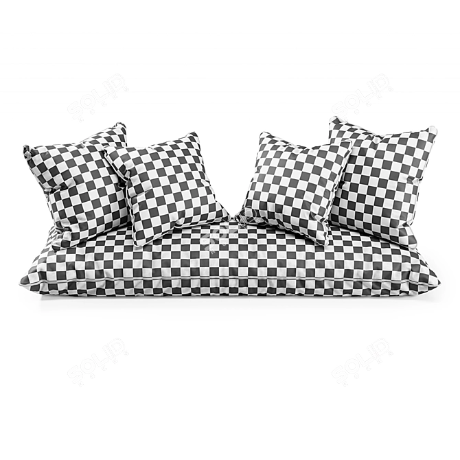 Cozy Corner Seat Pillows Set 3D model image 3