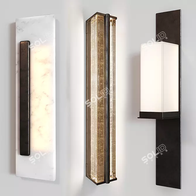 Luxury Glass Sconce Collection 3D model image 1