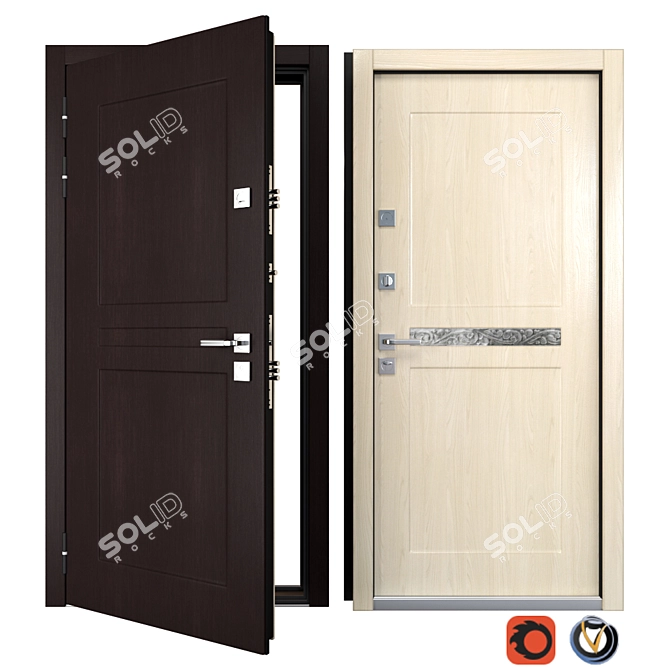 Siena Metal Door: Your Frame Solution 3D model image 1