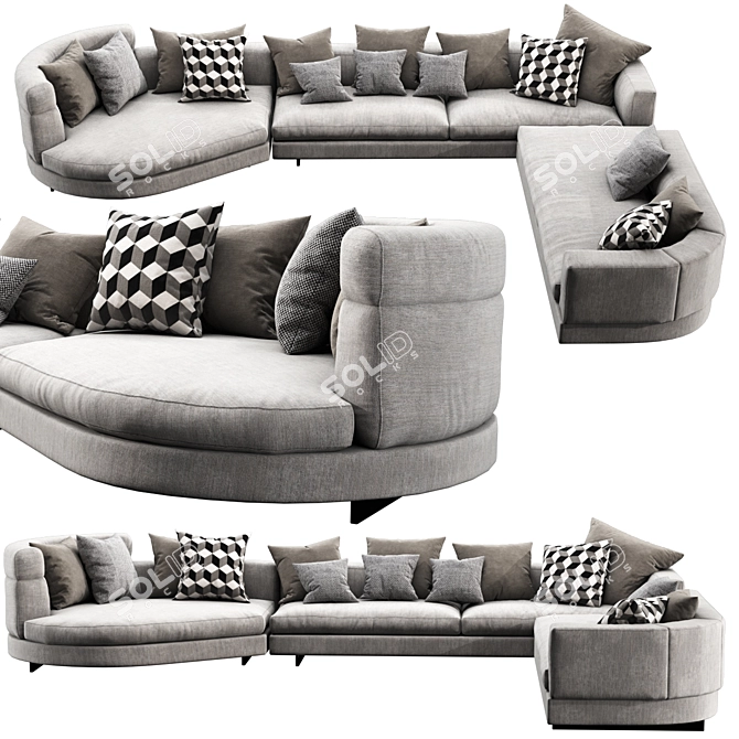 Modern Minotti Alexander Sofa Set 3D model image 1