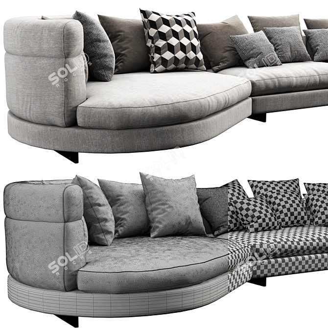 Modern Minotti Alexander Sofa Set 3D model image 3