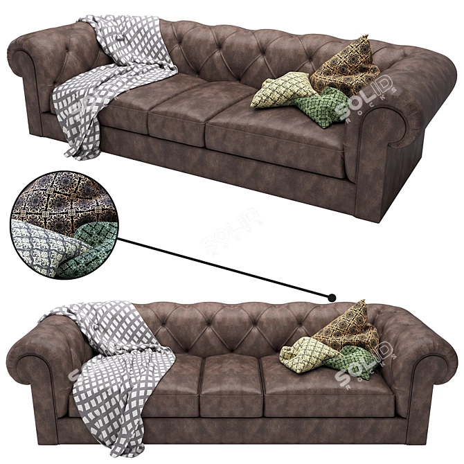Regal Elegance: Luxurious Royal Sofa 3D model image 1