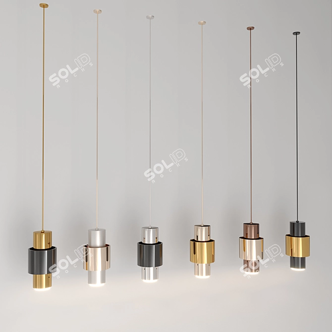 Sleek Corona & Vray Ceiling Lights 3D model image 1