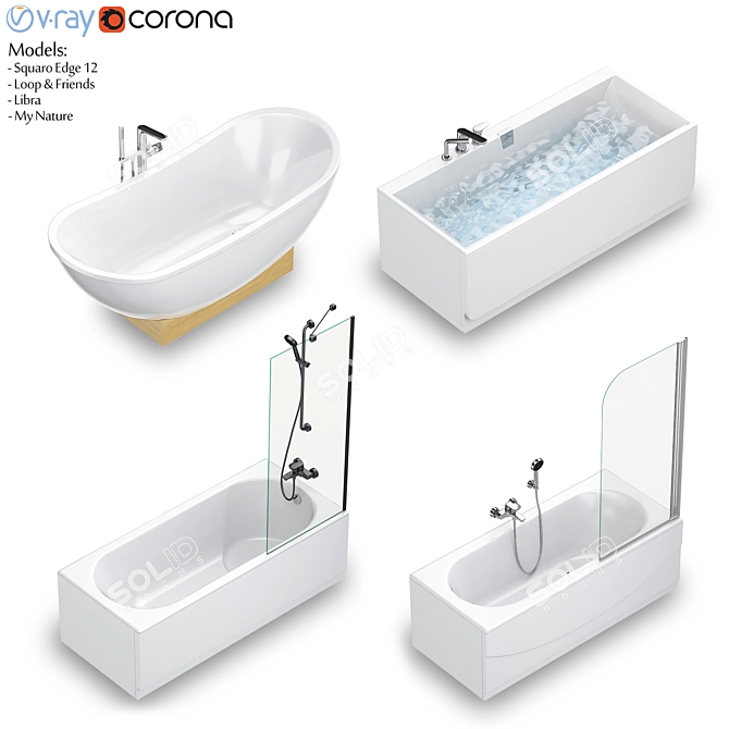 Luxury Villeroy & Boch Bath Set 3D model image 1