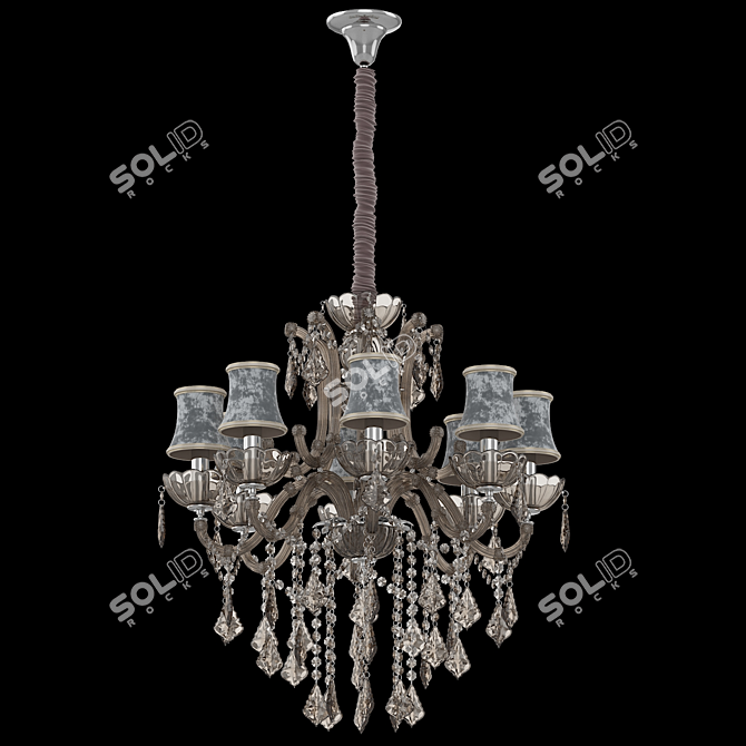 Elegant Ivelina Crystal Chandelier 3D model image 1