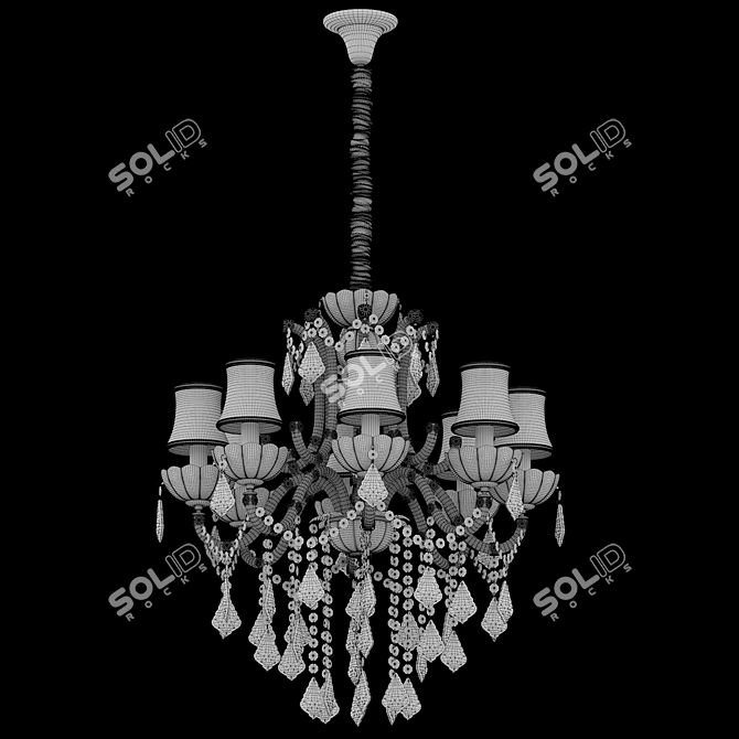 Elegant Ivelina Crystal Chandelier 3D model image 2