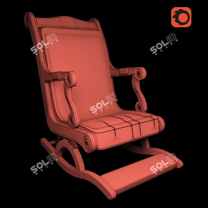 Customizable Rocking Chair 3D model image 2