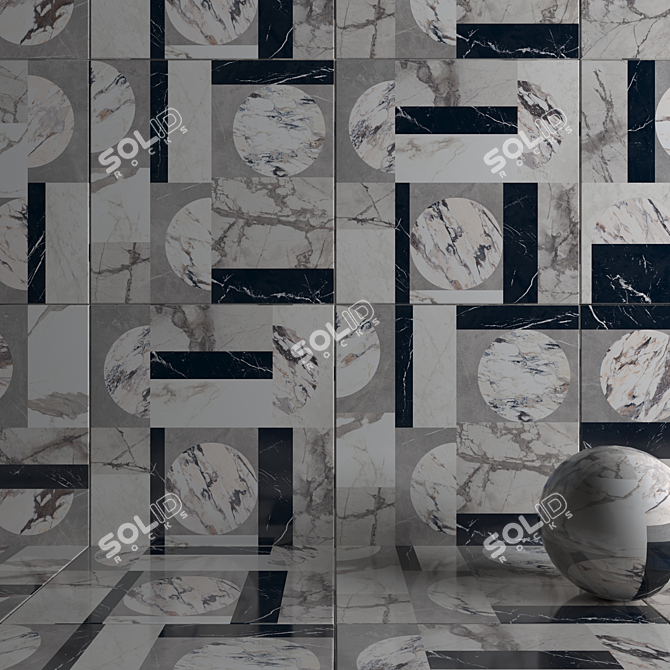 HD Multi-Texture Wall Tiles - VRAY Material 3D model image 3