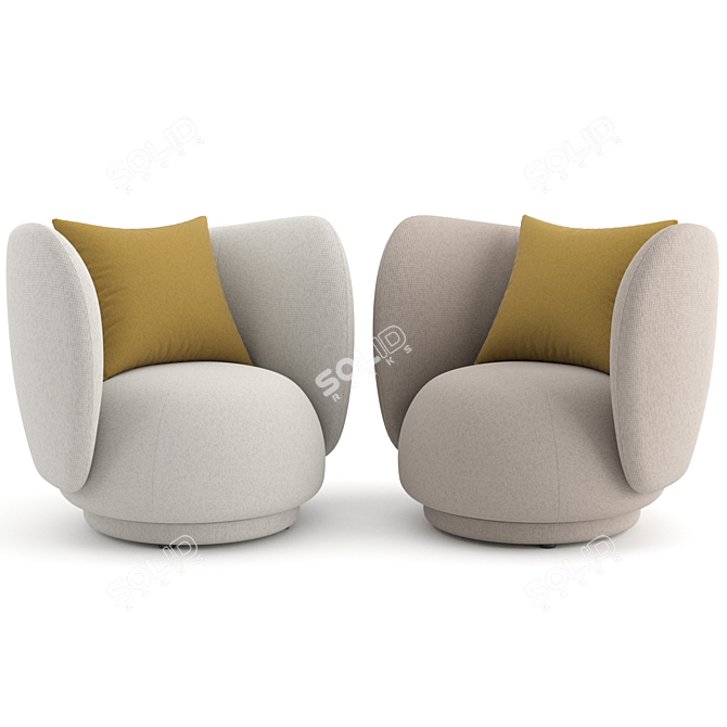 Sleek Rico Lounge Chair 3D model image 1