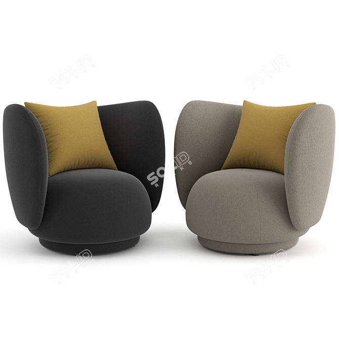 Sleek Rico Lounge Chair 3D model image 2