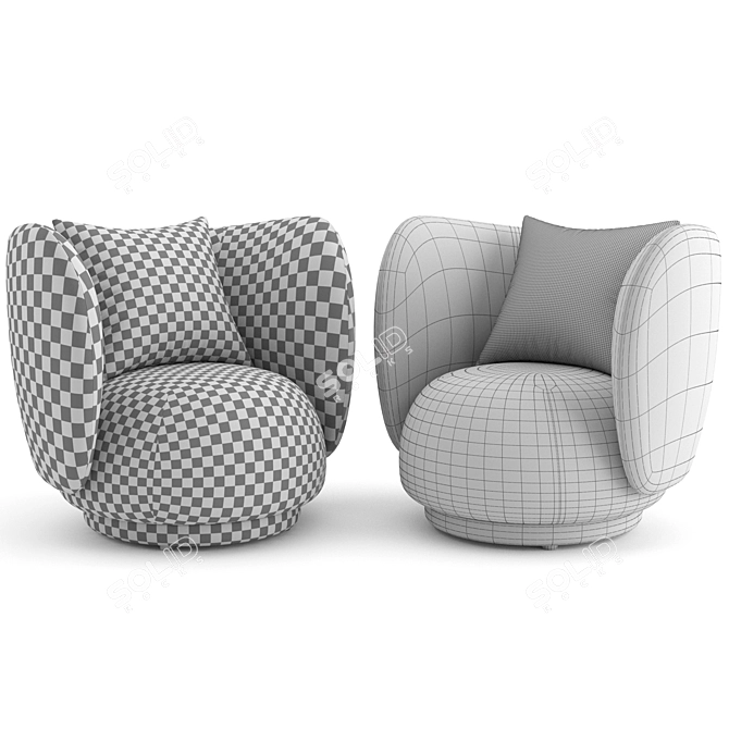 Sleek Rico Lounge Chair 3D model image 3