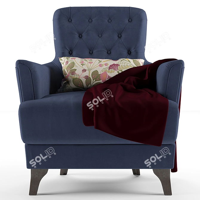 LIDS Blue Chair with Carriage Tie 3D model image 2