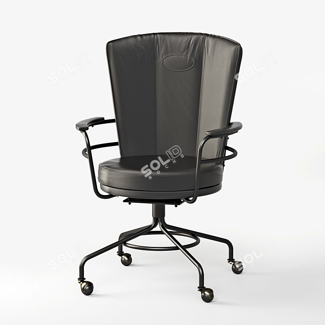Rustic Metal Office Chair 3D model image 1