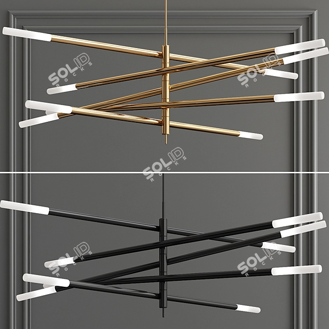 Rousseau LED Chandelier: Artistic Illumination 3D model image 1