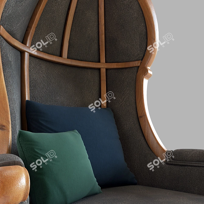 Modern Low-Poly Armchair 3D model image 2