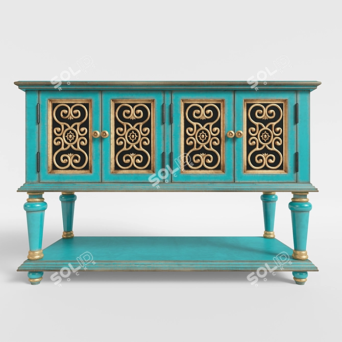 Vintage Wooden Chest of Drawers 3D model image 1