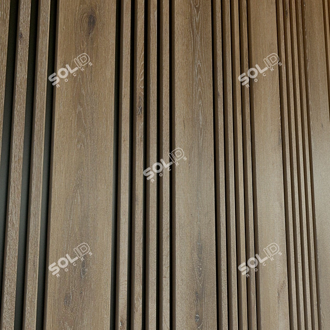3D Wooden Wall Panel 3D model image 3