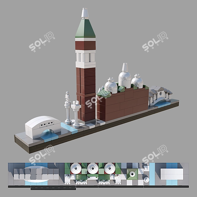 Venice LEGO Architecture Set 3D model image 2