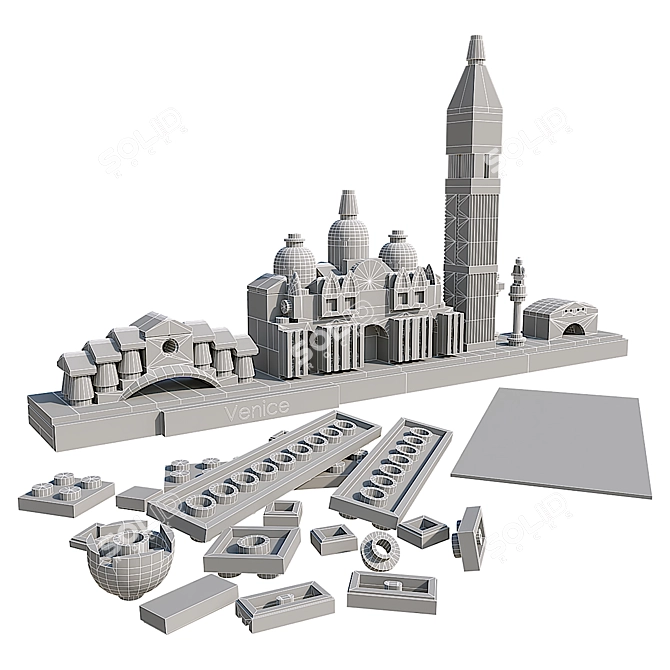 Venice LEGO Architecture Set 3D model image 3