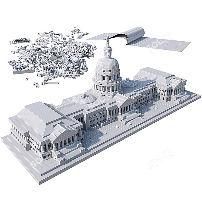 LEGO United States Capitol Building - Architectural Masterpiece 3D model image 3