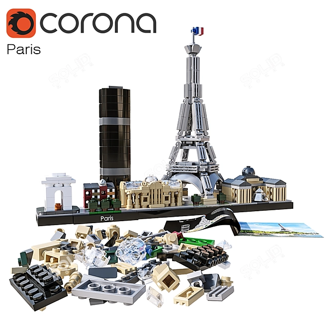 Eiffel Tower LEGO Building Set 3D model image 1