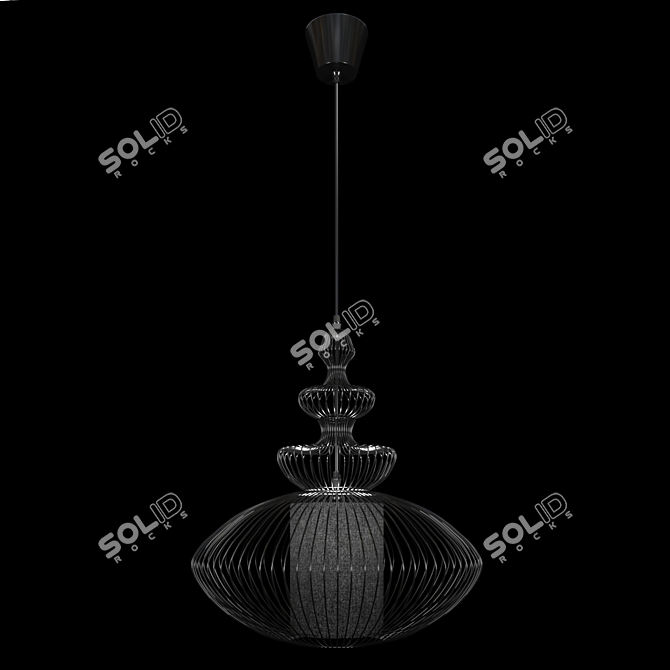 Modern Pendant Lamp Nowodvorski Aida - Black Metal and Fabric 3D model image 3