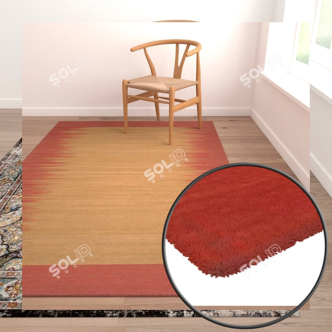 High-Quality Carpet Set with 3 Variations 3D model image 2