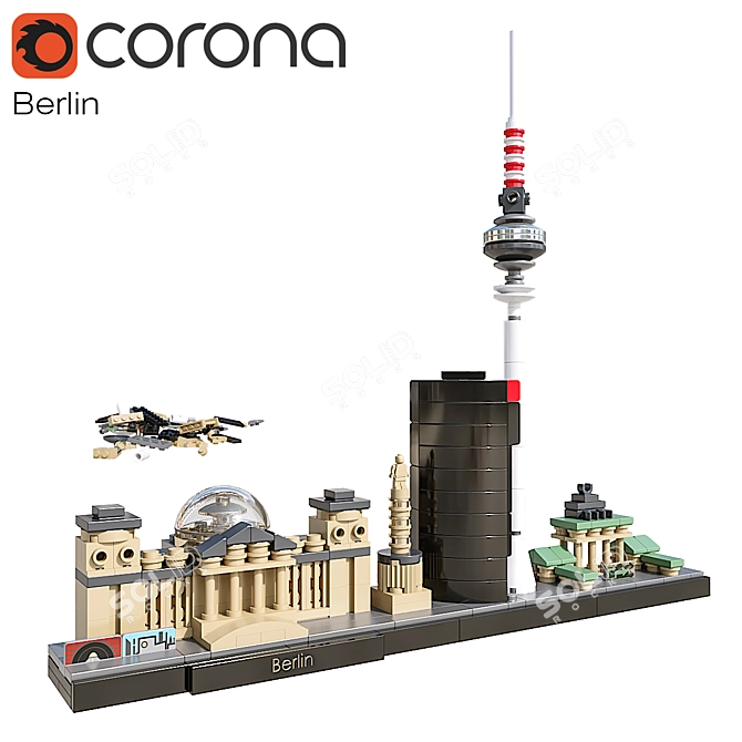 Authentic LEGO Berlin Building Model 3D model image 1