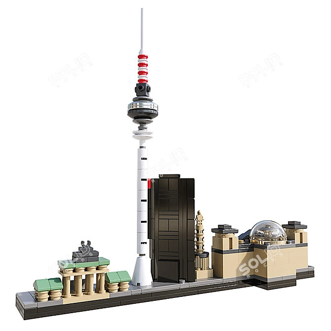 Authentic LEGO Berlin Building Model 3D model image 2