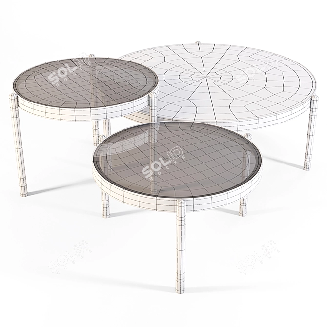 Sleek and Stylish: Meroni and Colzani Coffee Tables 3D model image 2