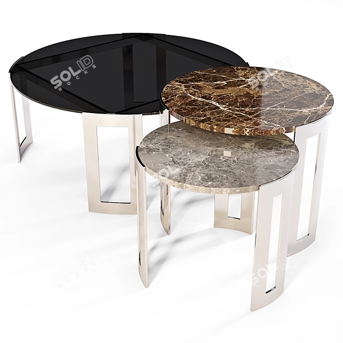 Meroni and Colzani: Corder Coffee Tables 3D model image 1