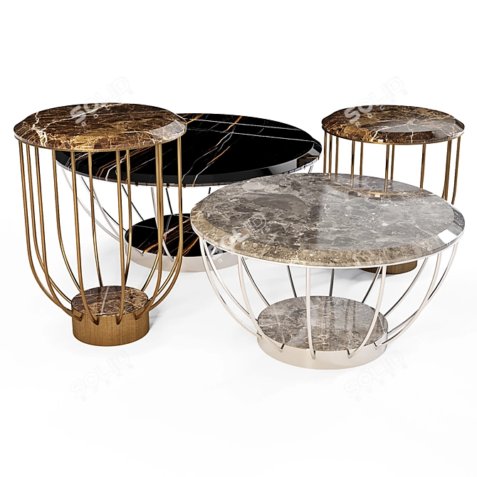 Burano Coffee Tables - Meroni and Colzani 3D model image 1