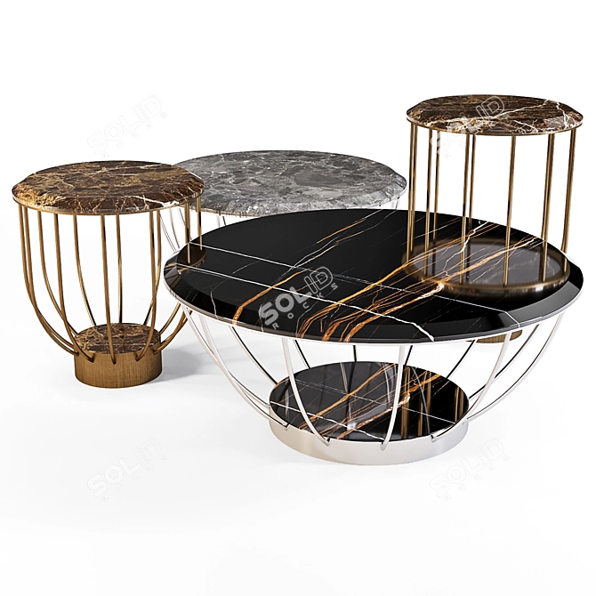Burano Coffee Tables - Meroni and Colzani 3D model image 2