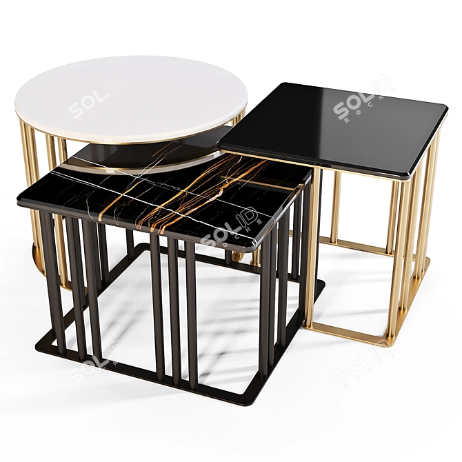 Sophisticated Alghero Coffee Tables by Meroni and Colzani 3D model image 1