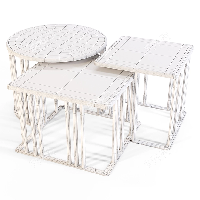 Sophisticated Alghero Coffee Tables by Meroni and Colzani 3D model image 2