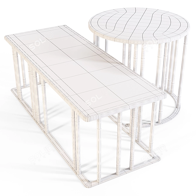 Modern Elegance: Meroni and Colzani Coffee Tables 3D model image 2