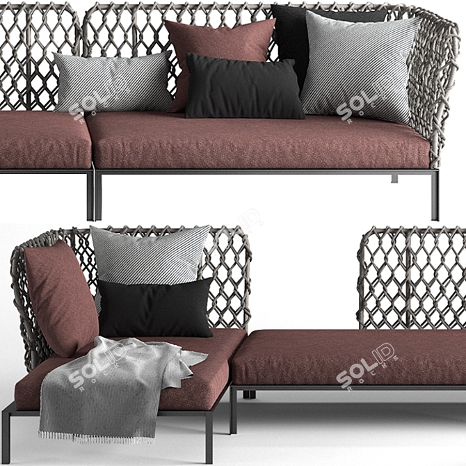 Versatile Outdoor Ravel Sofa 3D model image 2